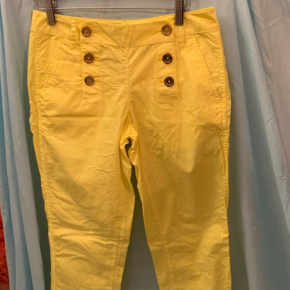 Juicy couture yellow pants with gold buttons